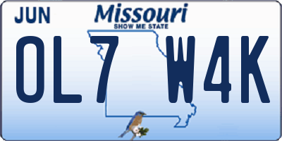 MO license plate OL7W4K