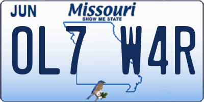 MO license plate OL7W4R