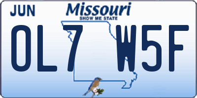 MO license plate OL7W5F