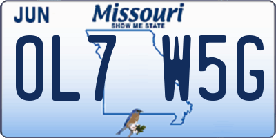 MO license plate OL7W5G