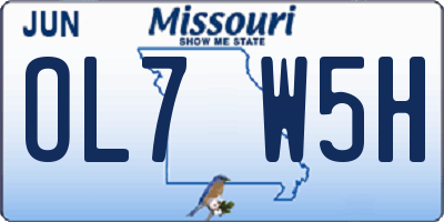 MO license plate OL7W5H