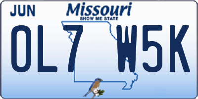 MO license plate OL7W5K