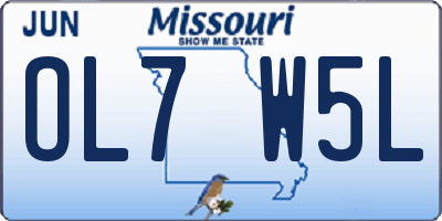MO license plate OL7W5L