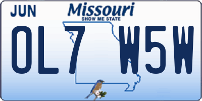 MO license plate OL7W5W