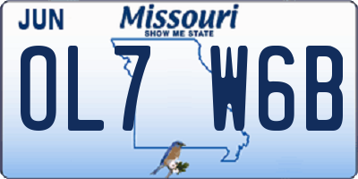 MO license plate OL7W6B