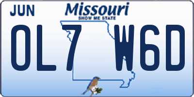 MO license plate OL7W6D