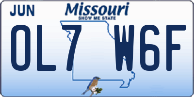MO license plate OL7W6F