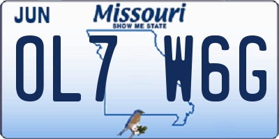 MO license plate OL7W6G