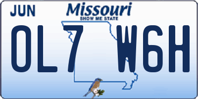 MO license plate OL7W6H