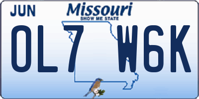 MO license plate OL7W6K