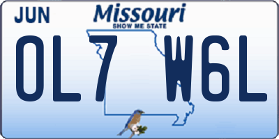 MO license plate OL7W6L