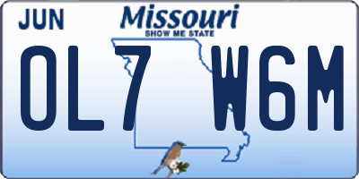 MO license plate OL7W6M