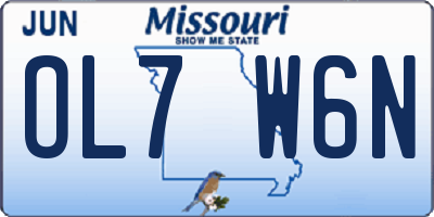MO license plate OL7W6N