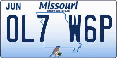 MO license plate OL7W6P