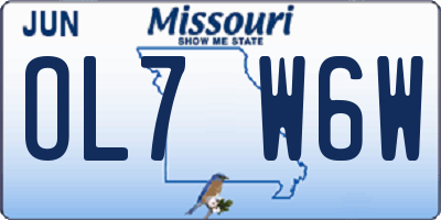 MO license plate OL7W6W