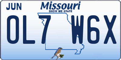 MO license plate OL7W6X