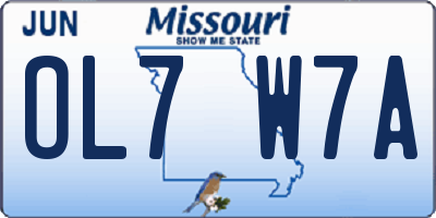 MO license plate OL7W7A
