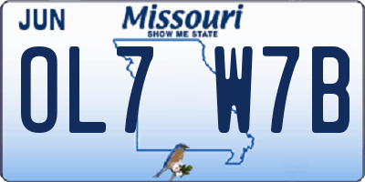 MO license plate OL7W7B