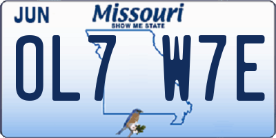 MO license plate OL7W7E