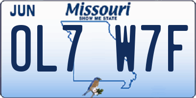 MO license plate OL7W7F