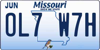 MO license plate OL7W7H