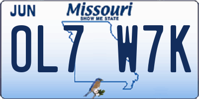 MO license plate OL7W7K