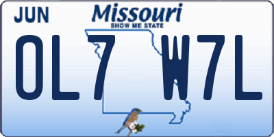 MO license plate OL7W7L