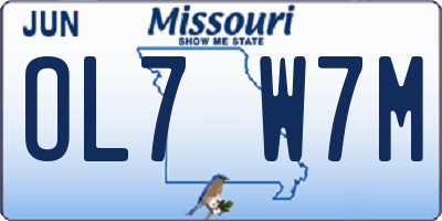 MO license plate OL7W7M