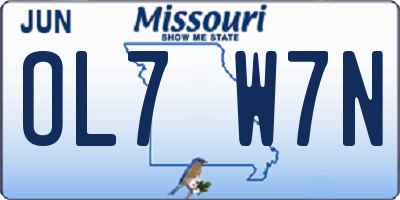 MO license plate OL7W7N