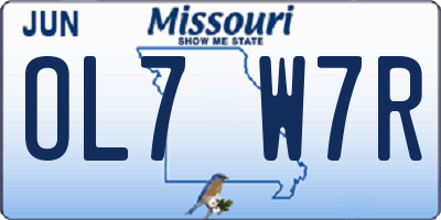 MO license plate OL7W7R