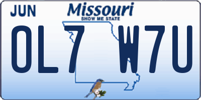 MO license plate OL7W7U