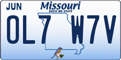 MO license plate OL7W7V