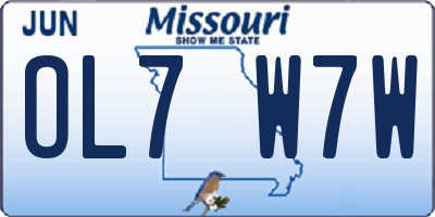 MO license plate OL7W7W
