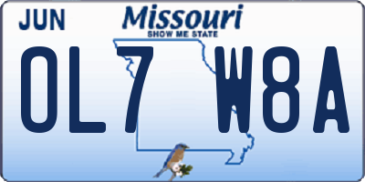 MO license plate OL7W8A