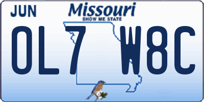 MO license plate OL7W8C