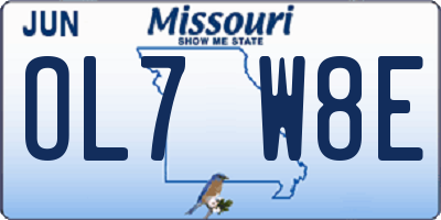 MO license plate OL7W8E