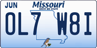 MO license plate OL7W8I