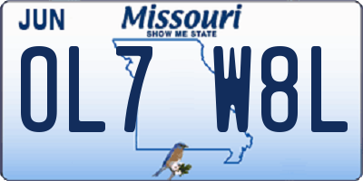 MO license plate OL7W8L
