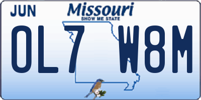MO license plate OL7W8M