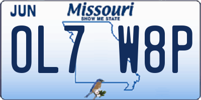 MO license plate OL7W8P