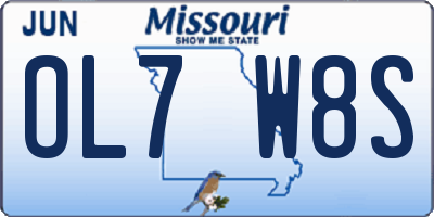 MO license plate OL7W8S