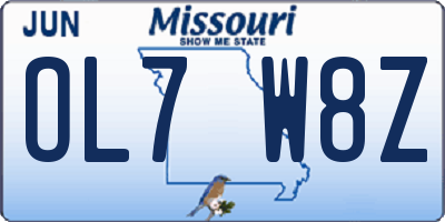 MO license plate OL7W8Z