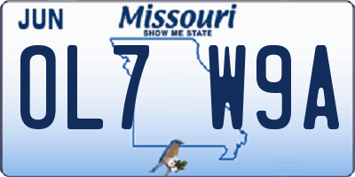 MO license plate OL7W9A