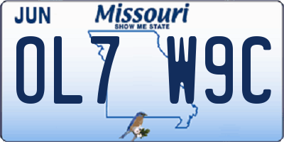 MO license plate OL7W9C