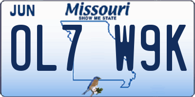 MO license plate OL7W9K