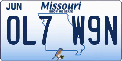 MO license plate OL7W9N