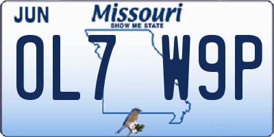 MO license plate OL7W9P