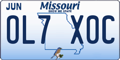 MO license plate OL7X0C