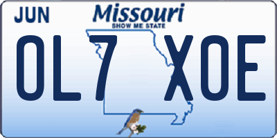 MO license plate OL7X0E