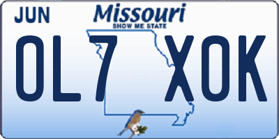 MO license plate OL7X0K